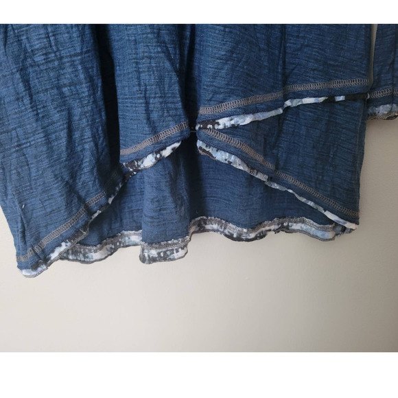 Parsley & Sage Womens Blue Cowl Neck Asymmetrical Tunic Top M - Picture 2 of 7